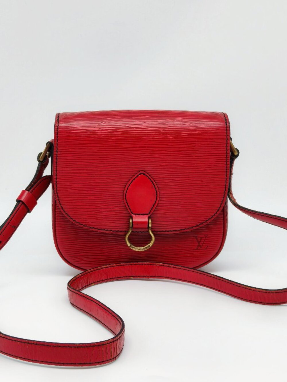 Louis Vuitton Saint Cloud PM Red Epi Leather Crossbody Shoulder Bag Vintage LV